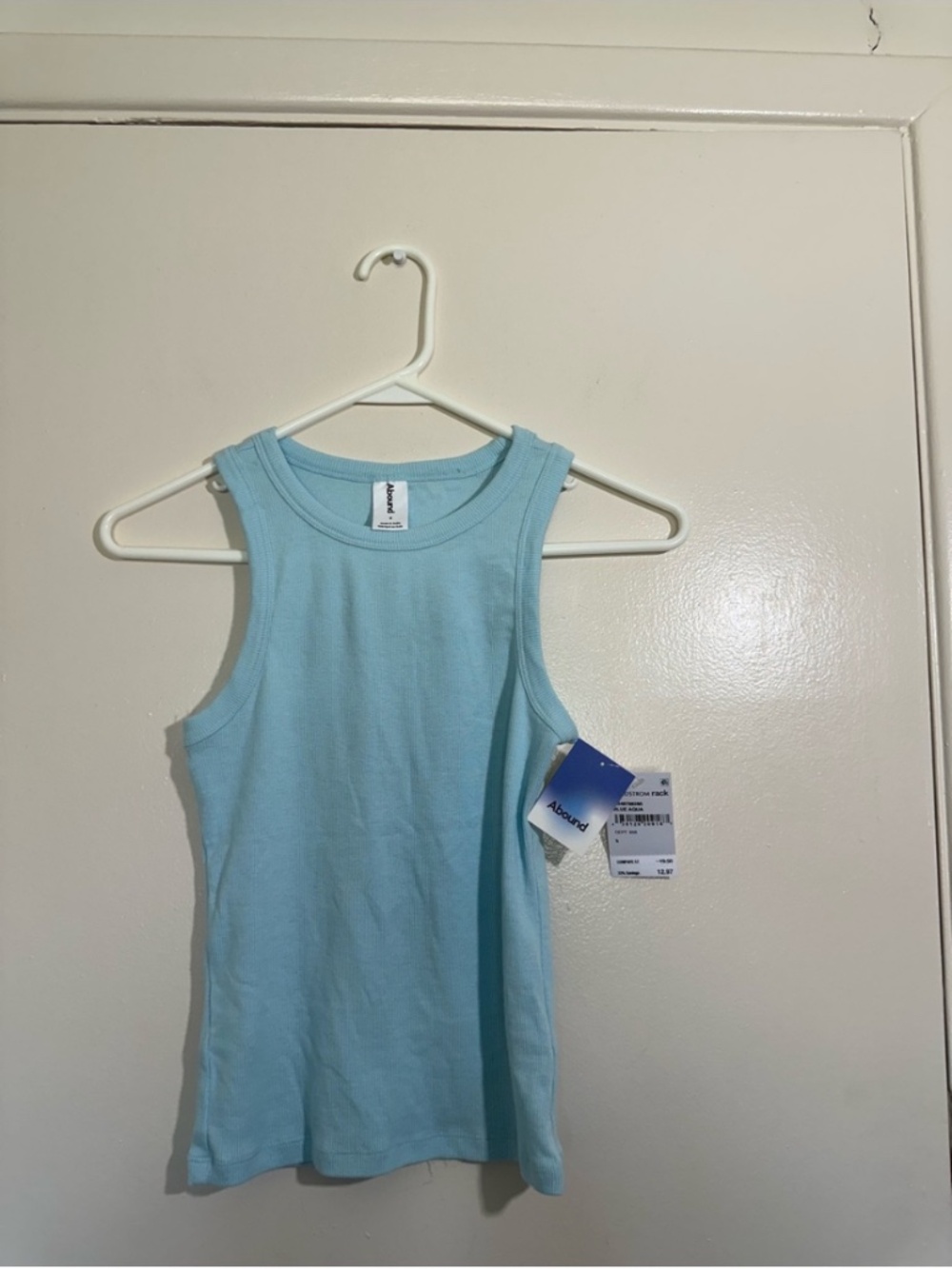 Abound Sky Blue Ribbed Crewneck Tank-20
